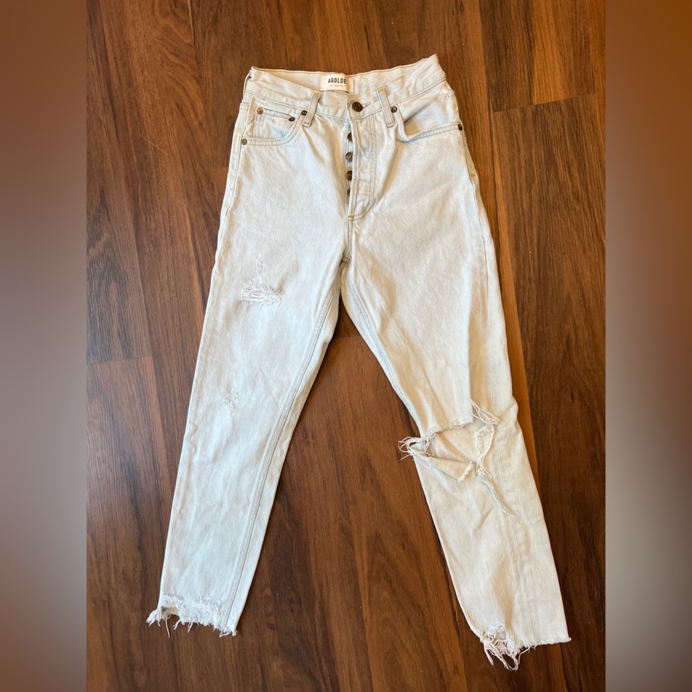 Agolde Sky Blue Denim Shorts